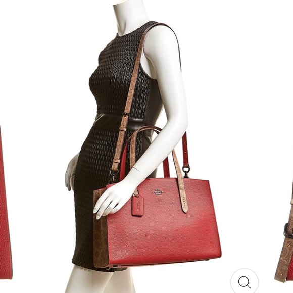 COACH CHARLIE COATED CANVAS & LEATHER CARRYALL - Picture 6 of 8